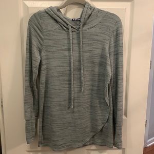 Ink Love and Peace tunic hoodie with crossover paneling - Size S.